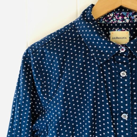 GH Bass & Company Womens Shirt Star Print Button Up X-Large - Picture 3 of 8